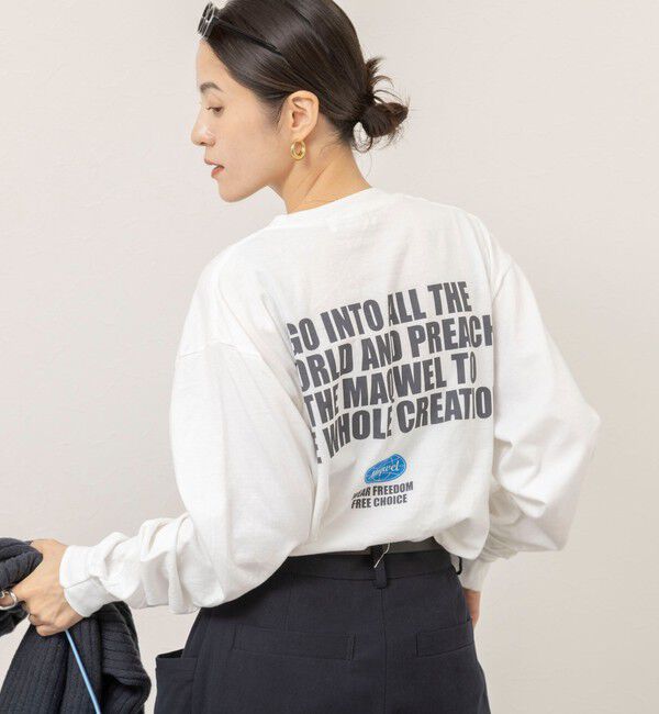 MAQWEL「【MAQWEL/マクウェル】ウォッシャブルEARTHガーメントダイロングスリーブ」|Tシャツ・カットソー|オフホワイト