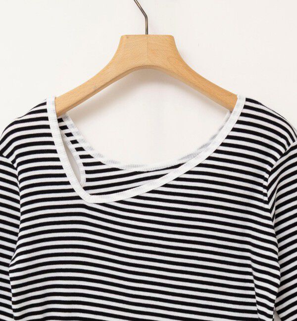 Rie Miller「ウォッシャブルアシンメトリー2WAYボーダーロンT」|Tシャツ・カットソー|