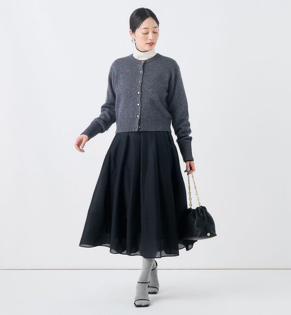 NOLLEY'S「《手洗い可能》へアリーラメクルーネックカーディガン」|カーディガン|