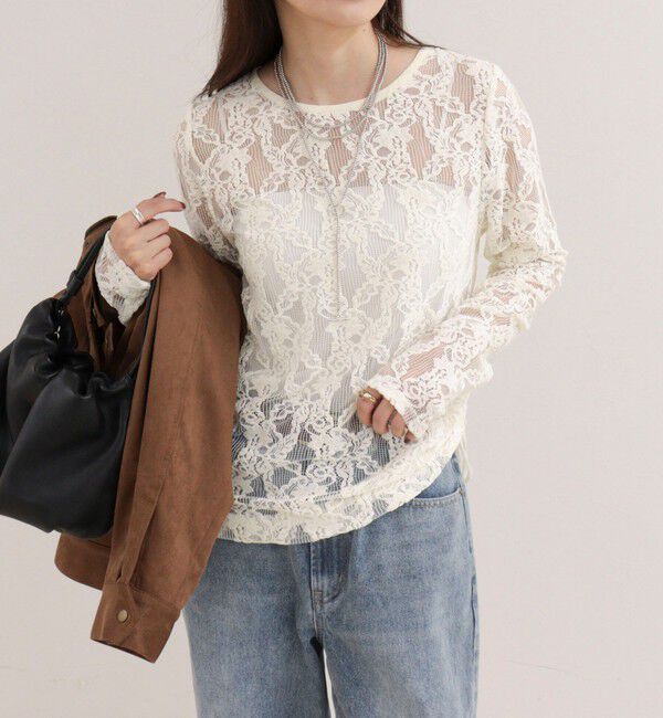 fredy emue「ドロストアシメレースプルオーバーカットソー」|Tシャツ・カットソー|