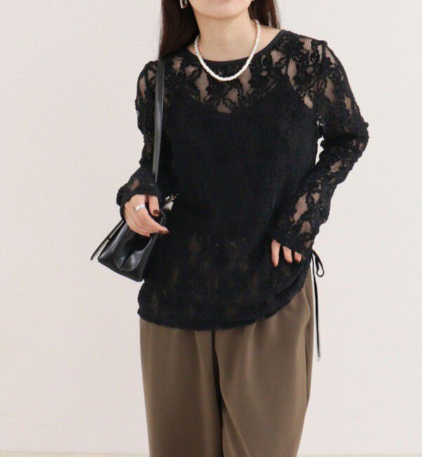 fredy emue「ドロストアシメレースプルオーバーカットソー」|Tシャツ・カットソー|
