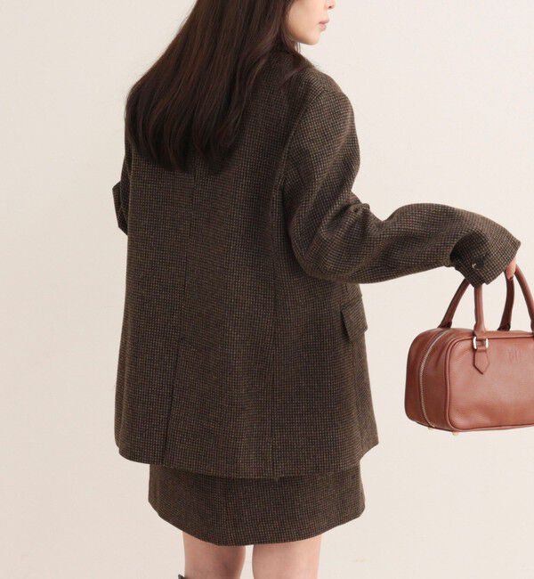 fredy emue「《セットアップ対応》ツィードチェックオーバージャケット」|テーラードジャケット|