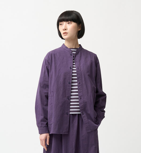 ORCIVAL「ORCIVAL | コットンツイル スタンドカラー長袖シャツ WOMEN」|シャツ・ブラウス|PURPLE