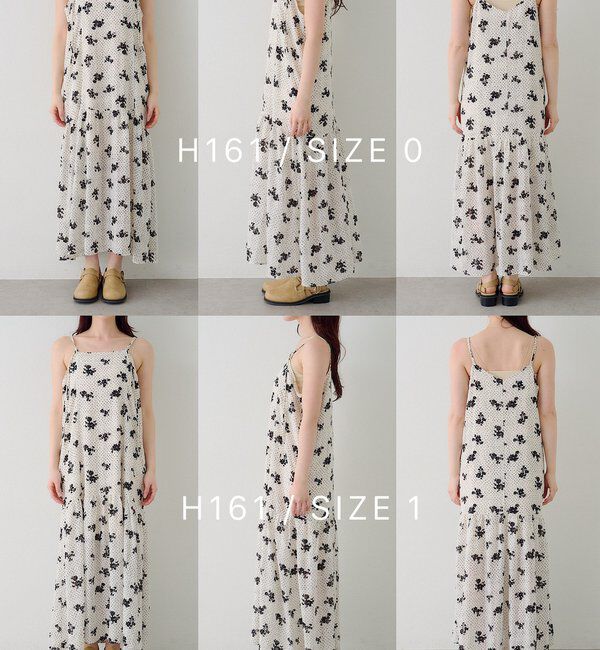  「【2サイズ展開】ドットフラワーキャミワンピース」|ワンピース|