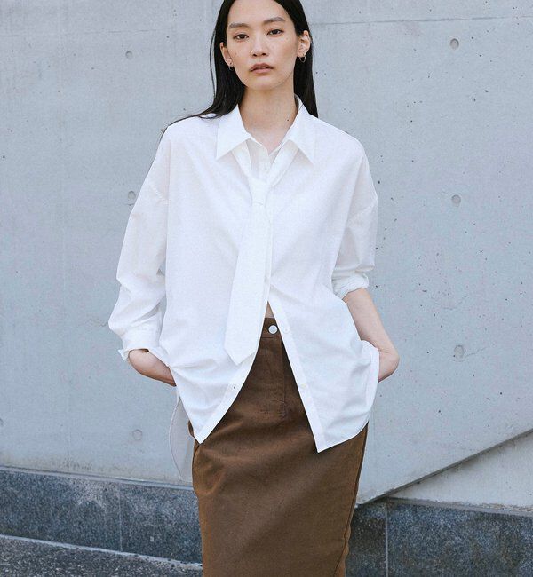  「【2026AW Debut】【UNFORM】タイ付きオーバーシャツ」|シャツ・ブラウス|