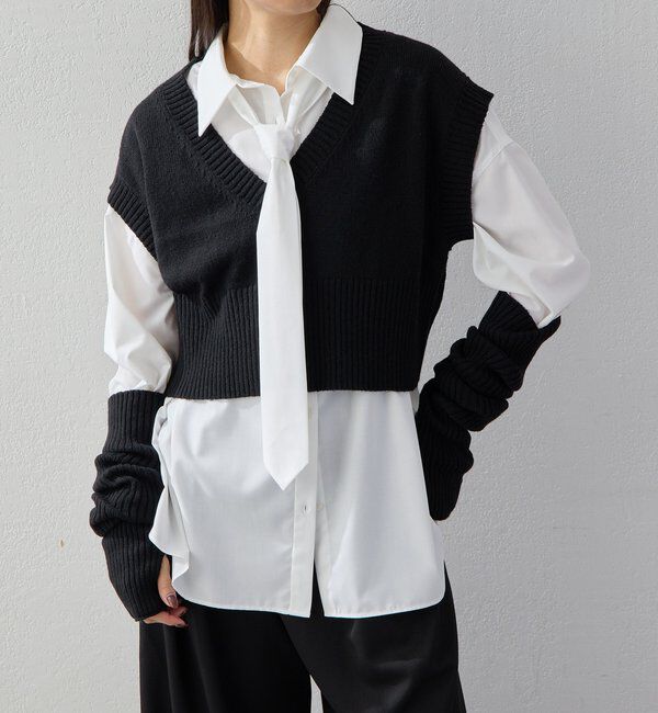  「【2026AW Debut】【UNFORM】タイ付きオーバーシャツ」|シャツ・ブラウス|