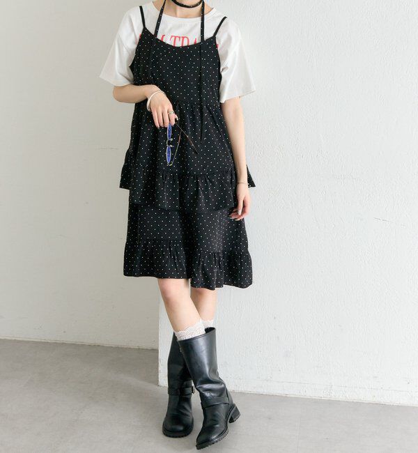  「ドットティアードミニワンピース」|ワンピース|