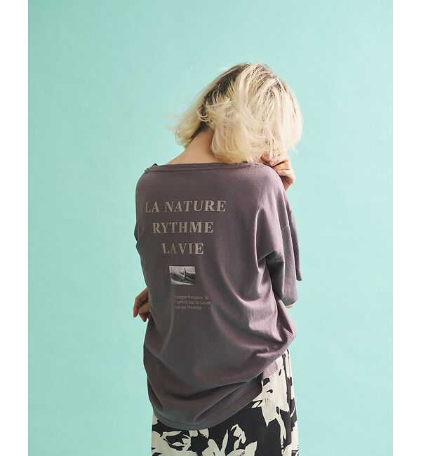 Rouge vif「ボートネックロゴTシャツ」|Tシャツ・カットソー|
