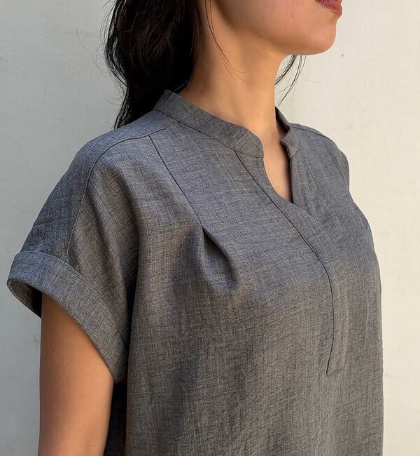 Rouge vif「【2点セット/WEB限定】カルゼヴィンテージセットアップ/スキッパー裾レースブラ」|シャツ・ブラウス|