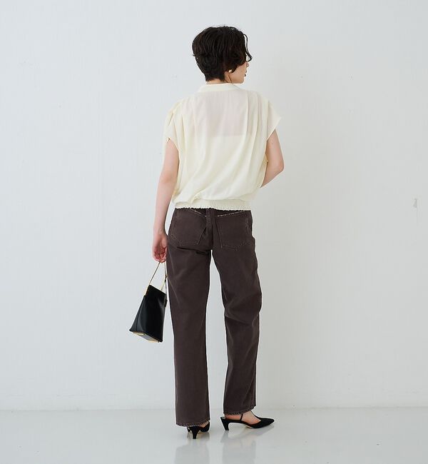 Rouge vif「タイ付きドレープタックVネックブラウス」|シャツ・ブラウス|