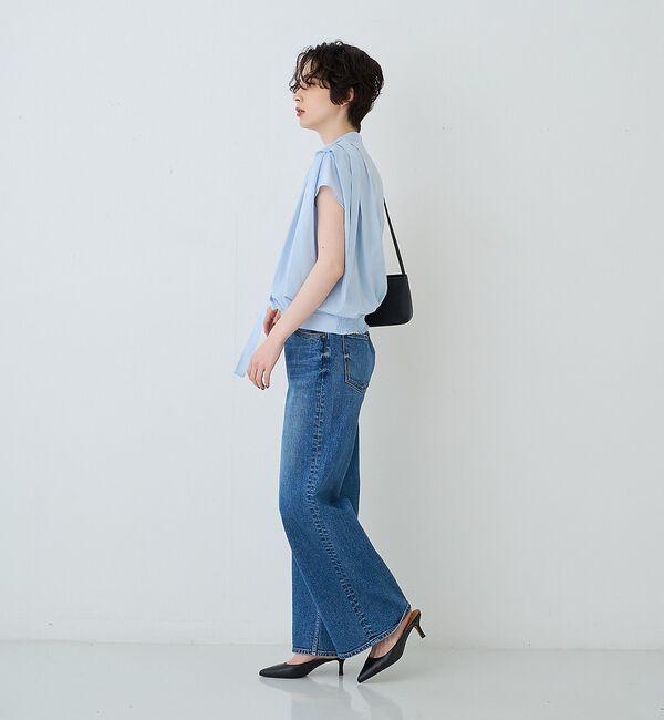Rouge vif「タイ付きドレープタックVネックブラウス」|シャツ・ブラウス|