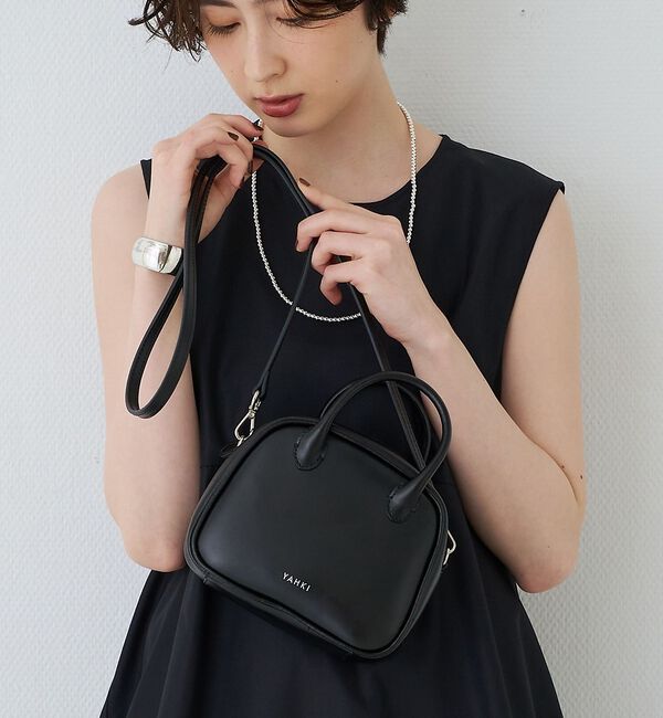 Rouge vif「【YAHKI/ヤーキ】ミニハンドルショルダーバッグ SOFT W FACE【予約」|ショルダー・メッセンジャー|ブラック