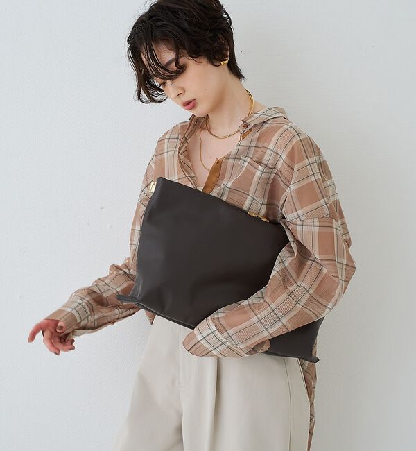 Rouge vif「【PUNTI. / プンティ】3WAYレザークラッチバッグ/ショルダー付き/GR」|ショルダー・メッセンジャー|