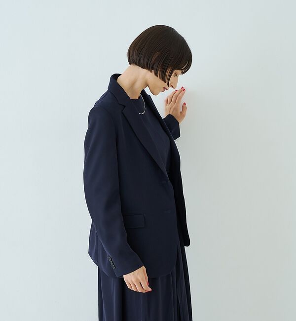 Rouge vif「【夏のオケージョンに / セットアップ対応】ダブルサテンシングルテーラードジャケ」|テーラードジャケット|