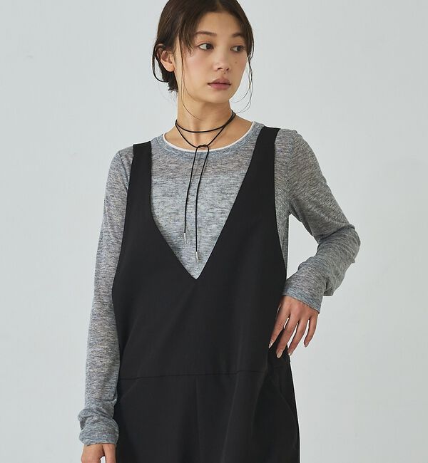 abahouse mavie「ダブル襟シアーフライスプルオーバー」|Tシャツ・カットソー|グレー