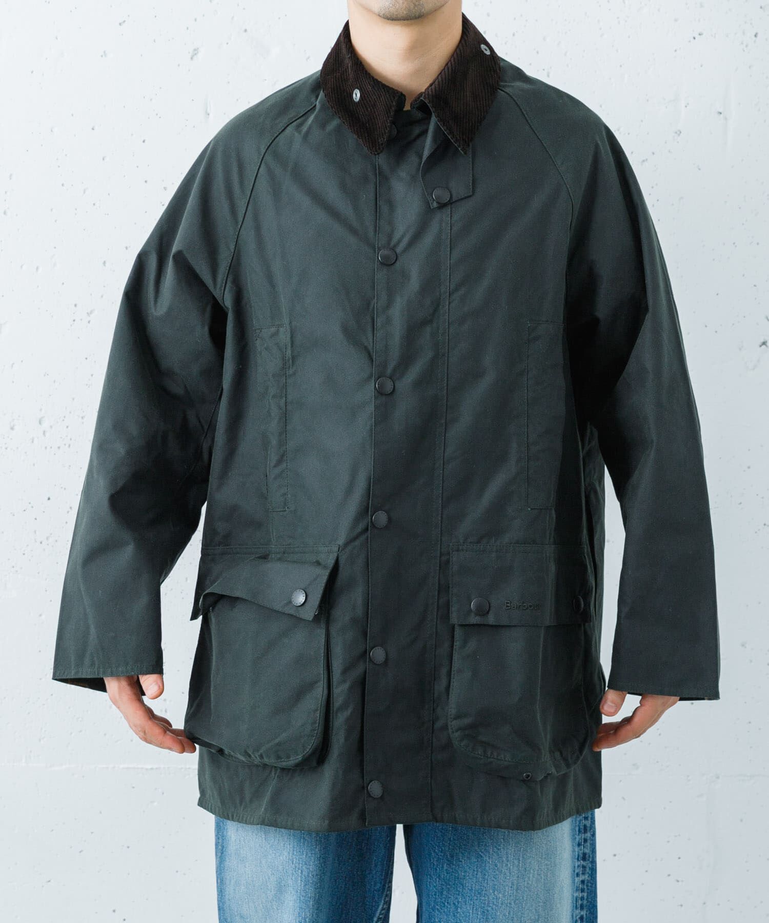 URBAN RESEARCH「Barbour　OS BEAUFORT WAX JACKET」|ノーカラーコート|