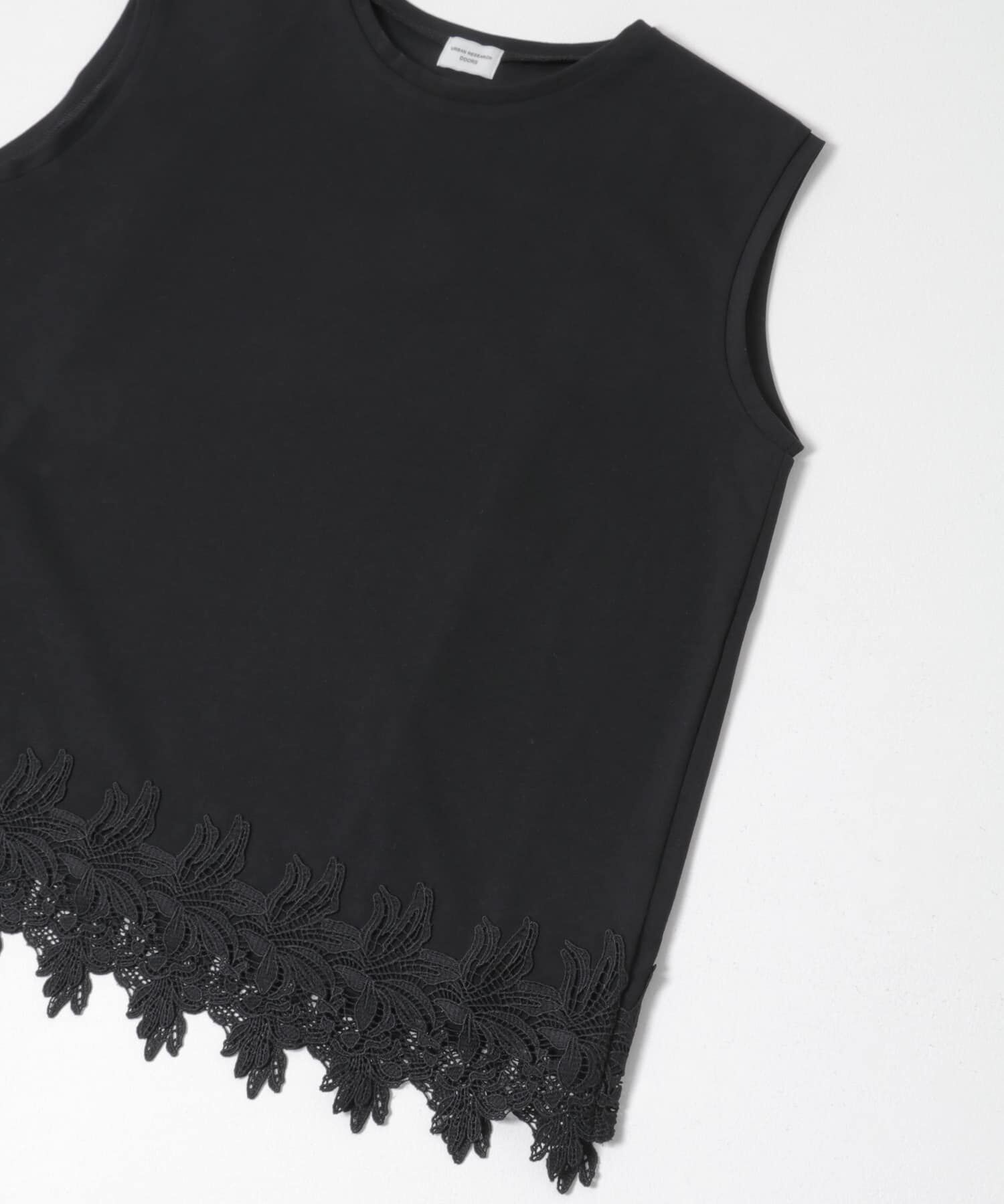 URBAN RESEARCH DOORS「裾レースノースリーブプルオーバー」|Tシャツ・カットソー|