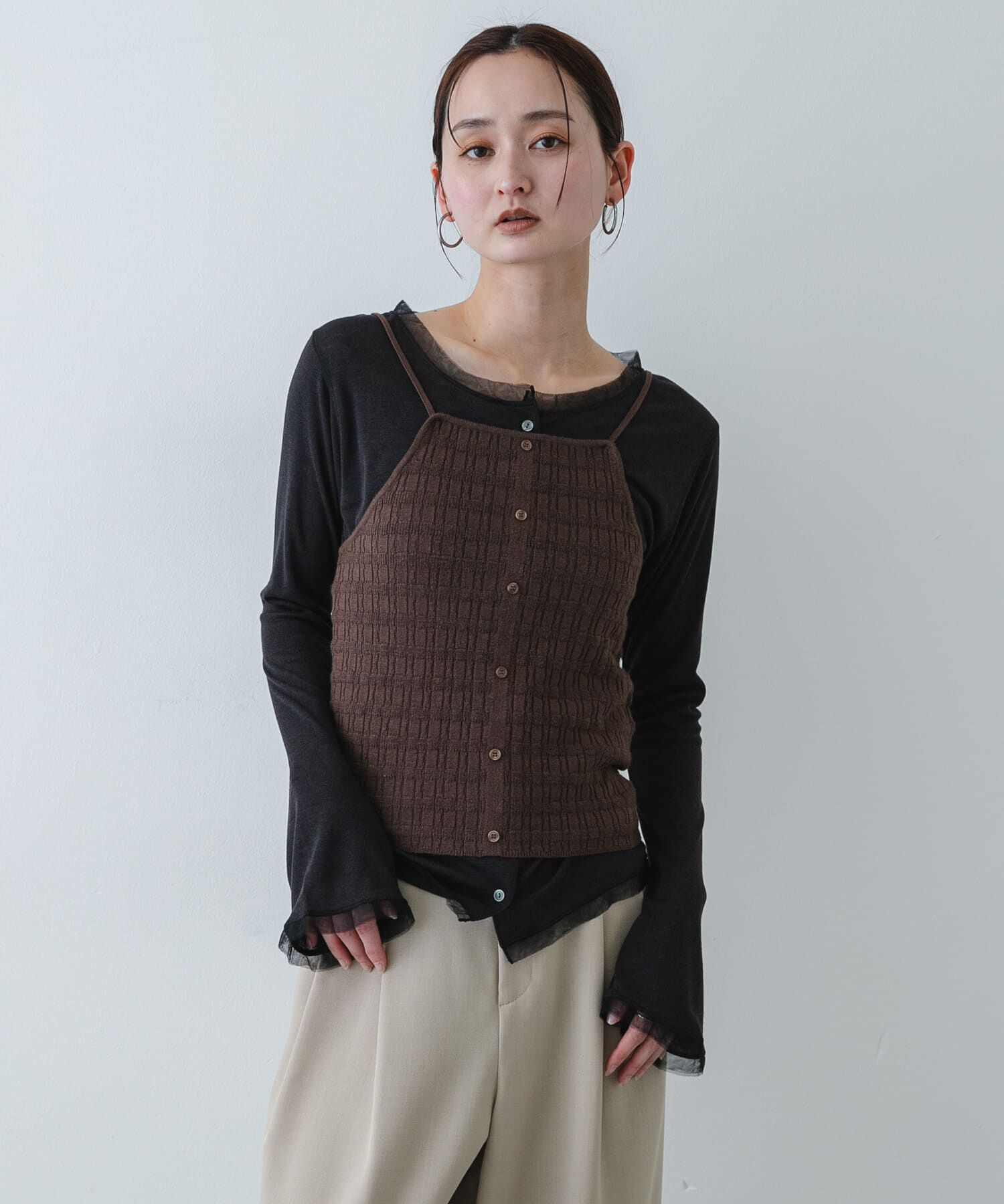 SENSE OF PLACE by URBAN RESEARCH「『洗濯可』ホルターネックボタンビスチェ」|その他|