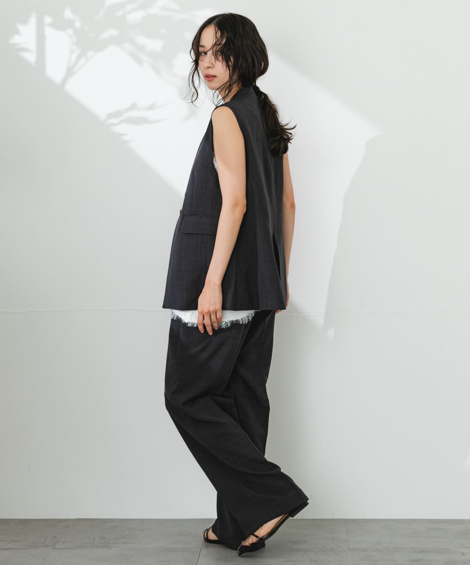 SENSE OF PLACE by URBAN RESEARCH「『UR TECH DRYLUXE』リネンライクワイドパンツ」|その他|