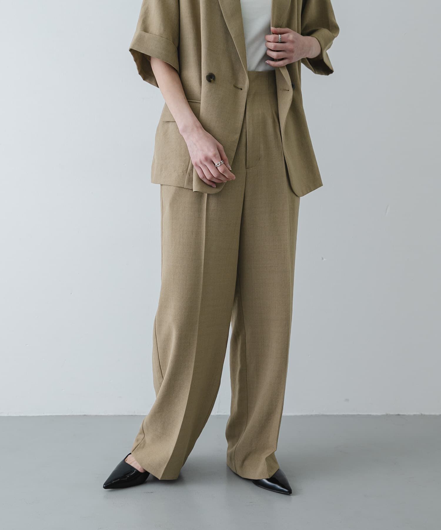 SENSE OF PLACE by URBAN RESEARCH「『UR TECH DRYLUXE』リネンライクワイドパンツ」|その他|