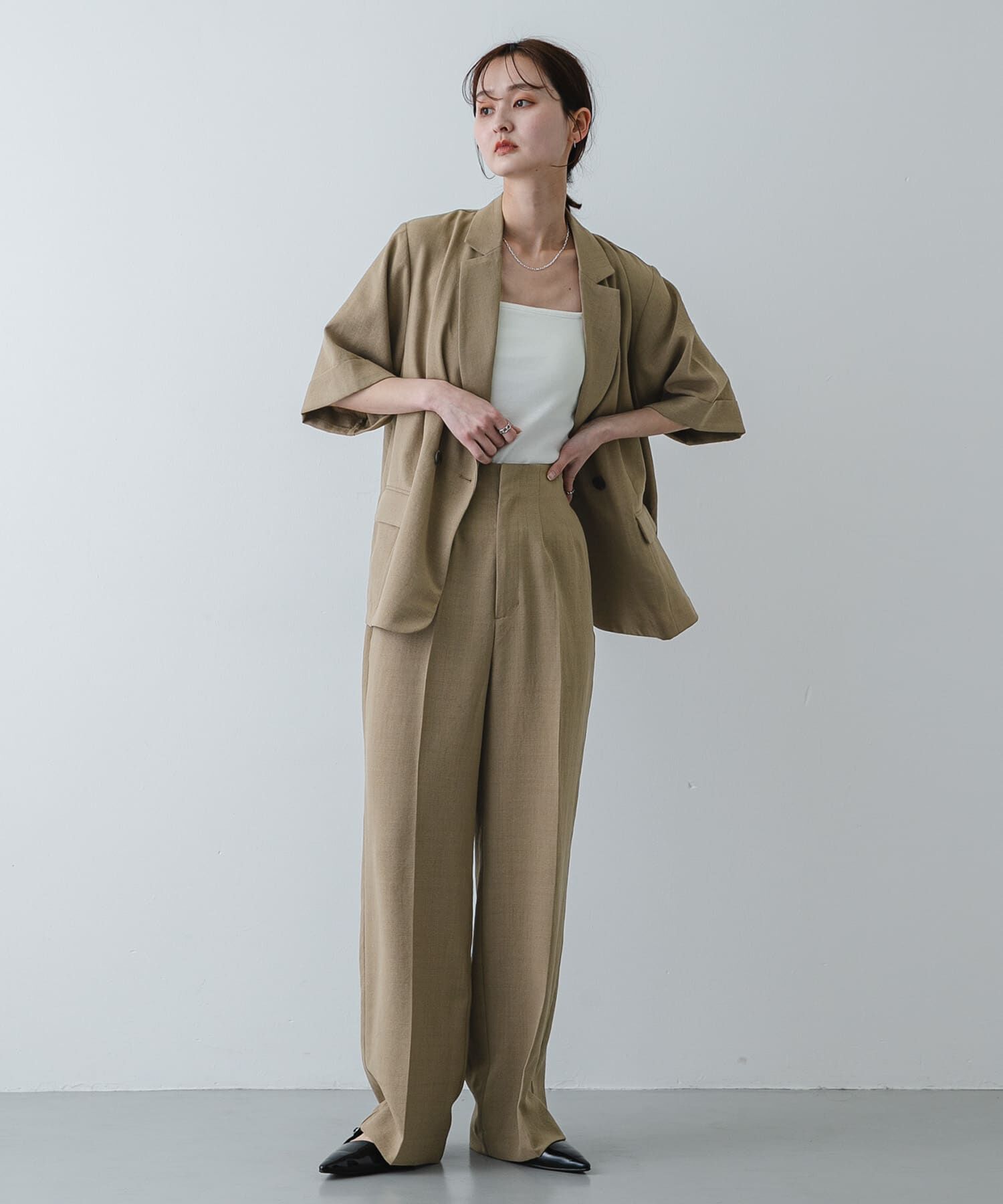 SENSE OF PLACE by URBAN RESEARCH「『UR TECH DRYLUXE』リネンライクワイドパンツ」|その他|