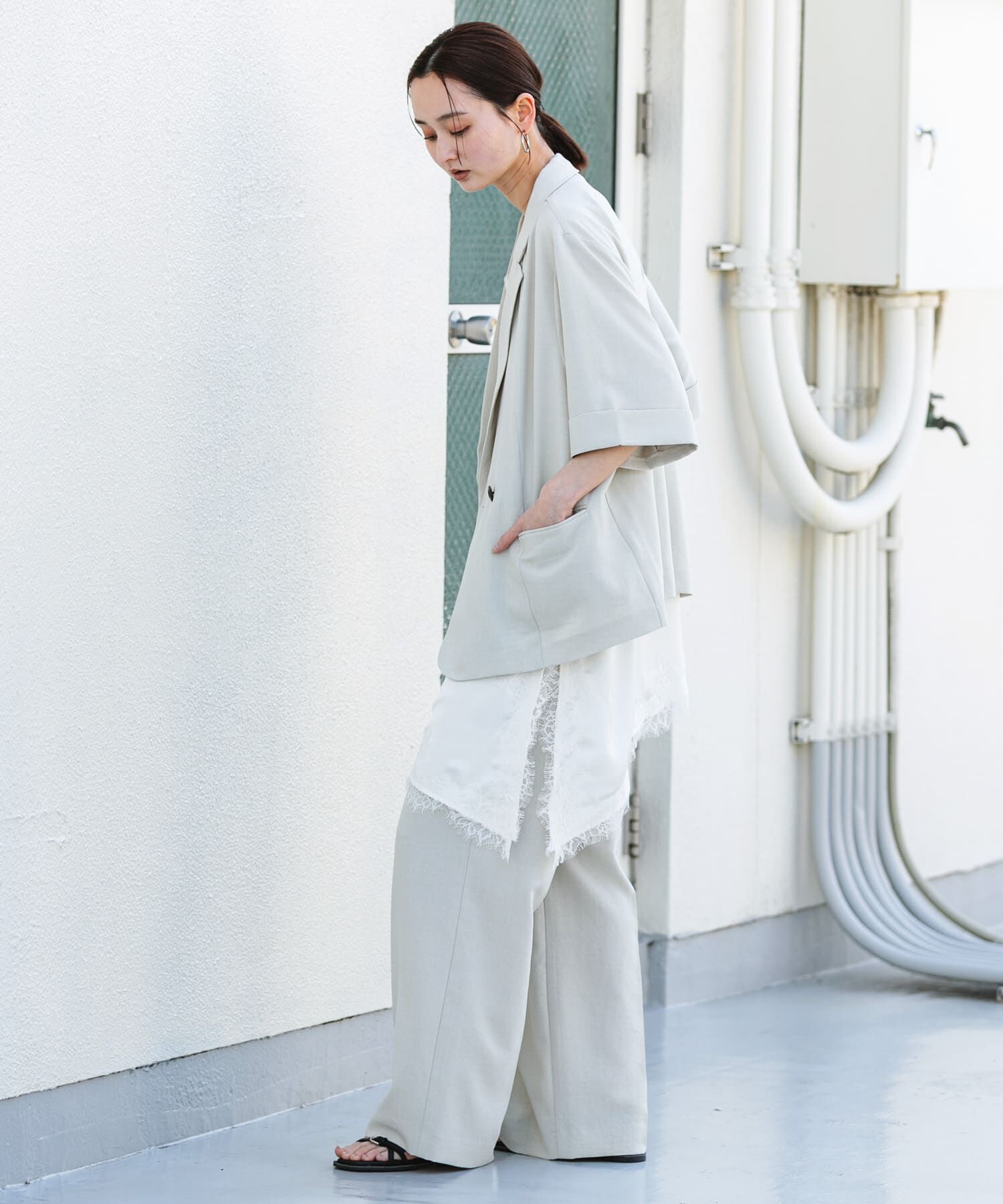 SENSE OF PLACE by URBAN RESEARCH「『UR TECH DRYLUXE』リネンライクワイドパンツ」|その他|