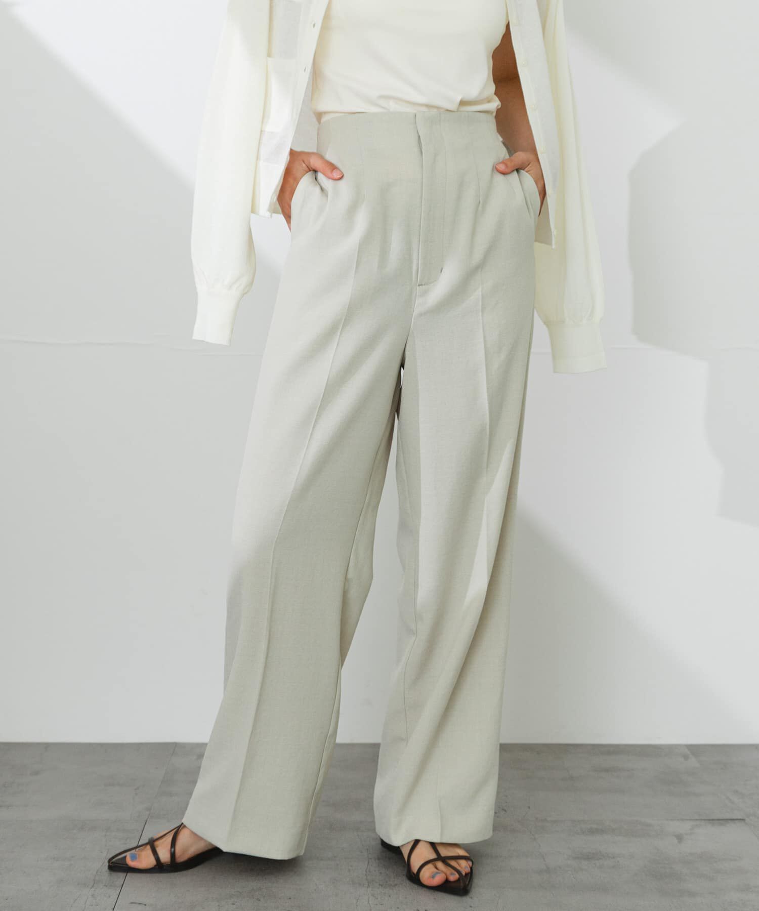 SENSE OF PLACE by URBAN RESEARCH「『UR TECH DRYLUXE』リネンライクワイドパンツ」|その他|
