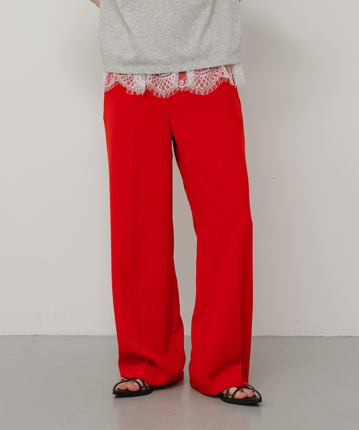 SENSE OF PLACE by URBAN RESEARCH「『UR TECH DRYLUXE』リネンライクワイドパンツ」|その他|レッド