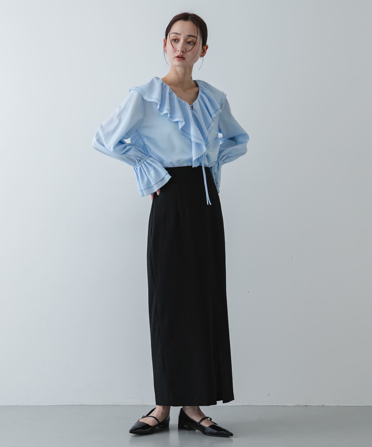 SENSE OF PLACE by URBAN RESEARCH「『UR TECH DRYLUXE』リネンライクスリットタイトスカート」|スカート|