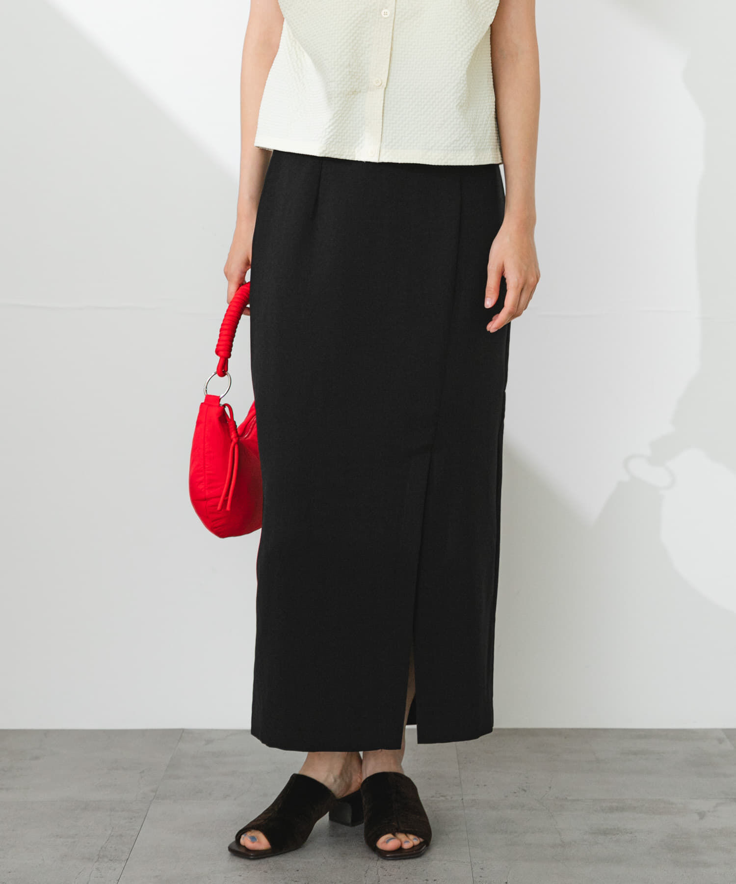 SENSE OF PLACE by URBAN RESEARCH「『UR TECH DRYLUXE』リネンライクスリットタイトスカート」|スカート|