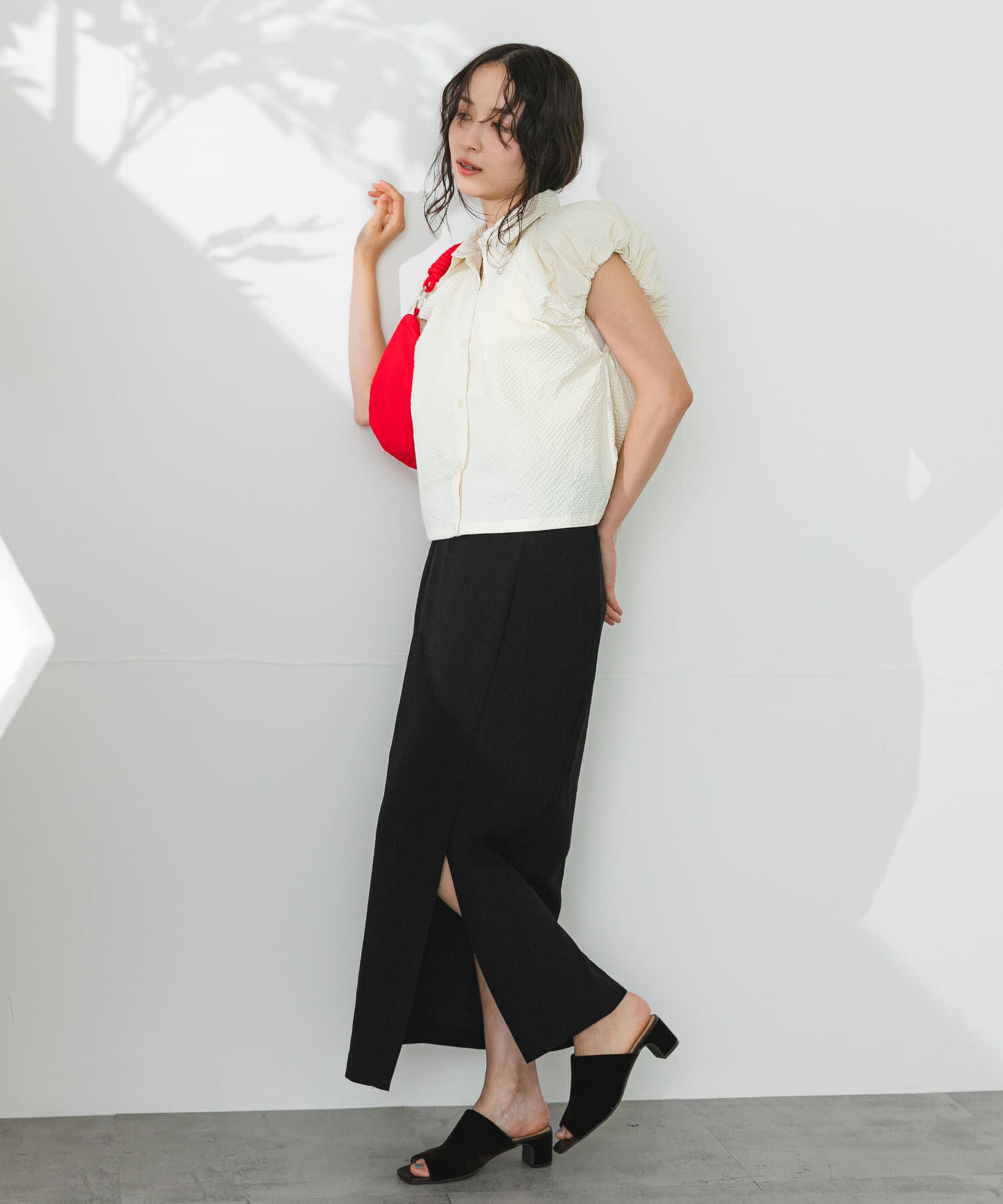 SENSE OF PLACE by URBAN RESEARCH「『UR TECH DRYLUXE』リネンライクスリットタイトスカート」|スカート|