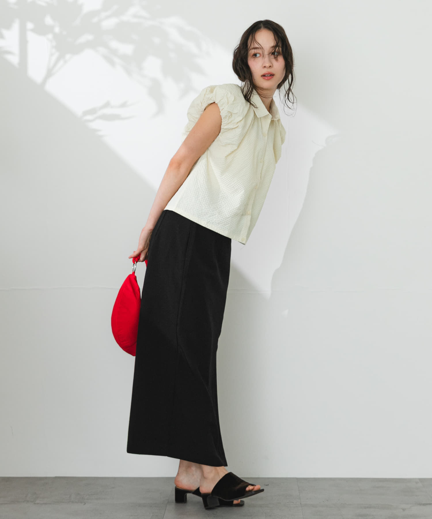 SENSE OF PLACE by URBAN RESEARCH「『UR TECH DRYLUXE』リネンライクスリットタイトスカート」|スカート|