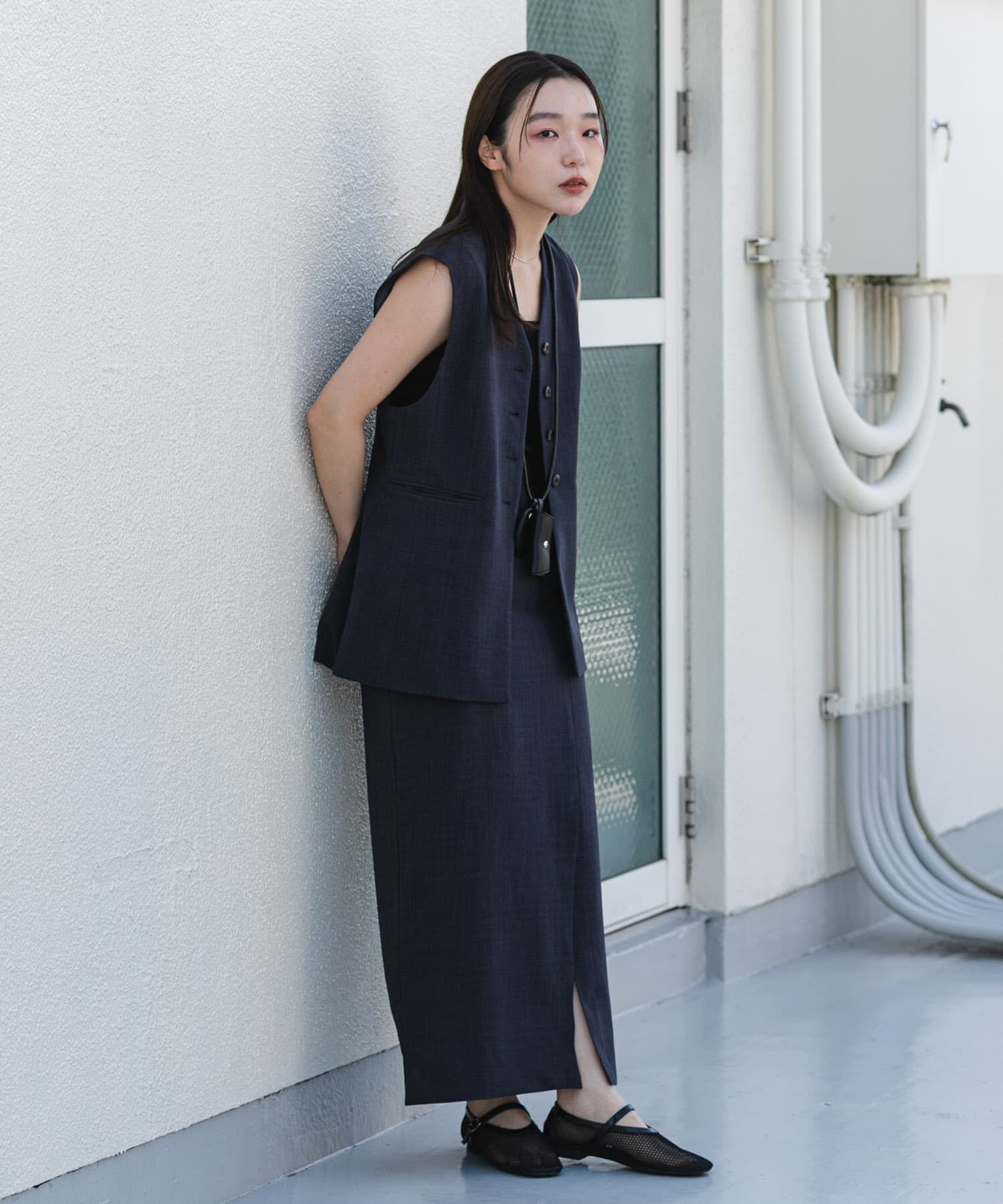 SENSE OF PLACE by URBAN RESEARCH「『UR TECH DRYLUXE』リネンライクスリットタイトスカート」|スカート|