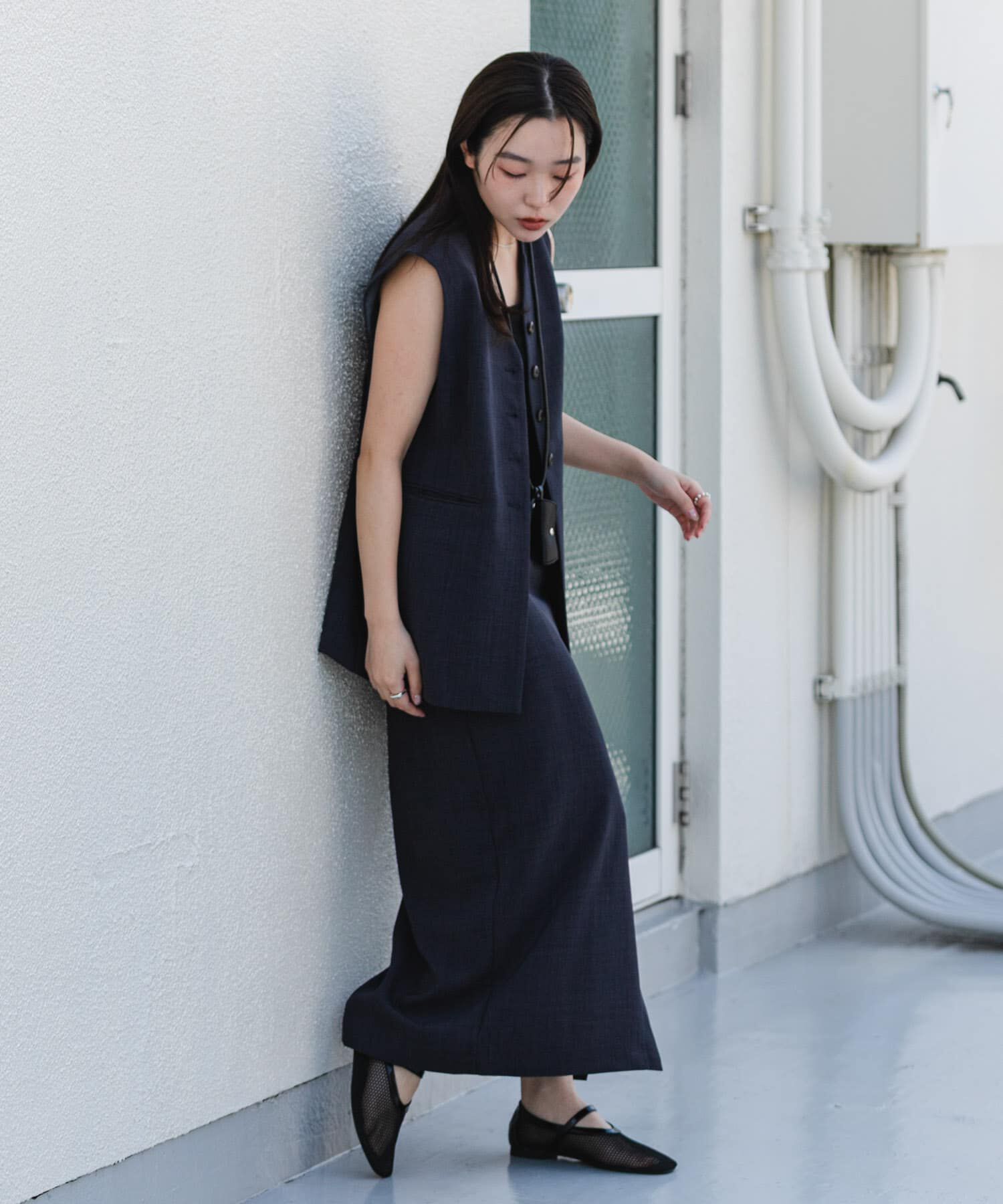SENSE OF PLACE by URBAN RESEARCH「『UR TECH DRYLUXE』リネンライクスリットタイトスカート」|スカート|