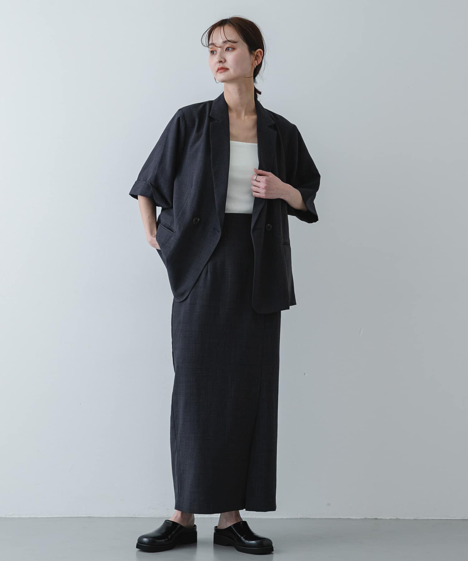 SENSE OF PLACE by URBAN RESEARCH「『UR TECH DRYLUXE』リネンライクスリットタイトスカート」|スカート|