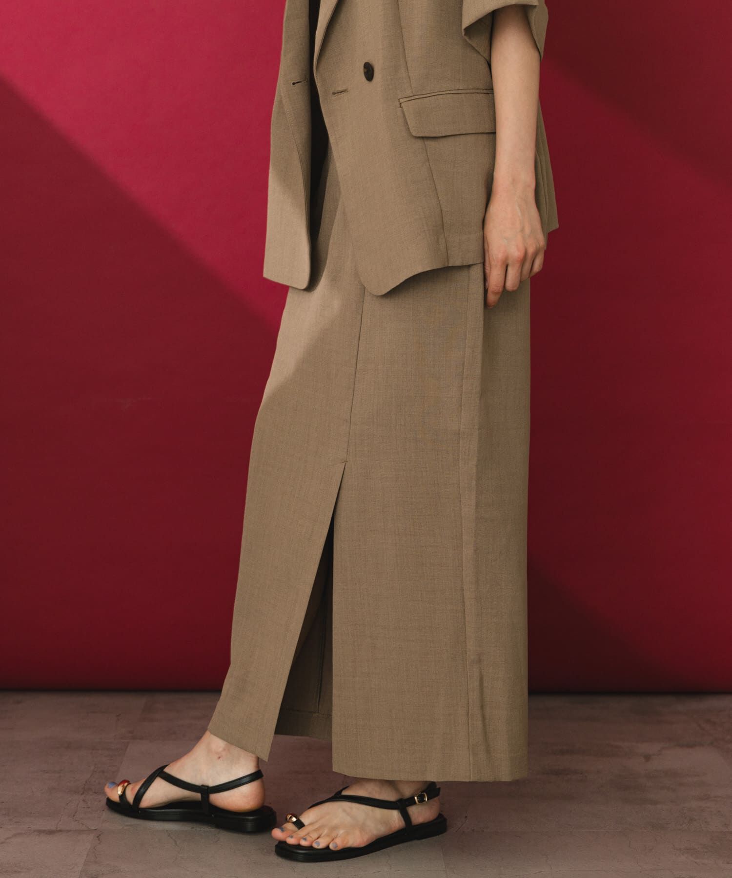 SENSE OF PLACE by URBAN RESEARCH「『UR TECH DRYLUXE』リネンライクスリットタイトスカート」|スカート|