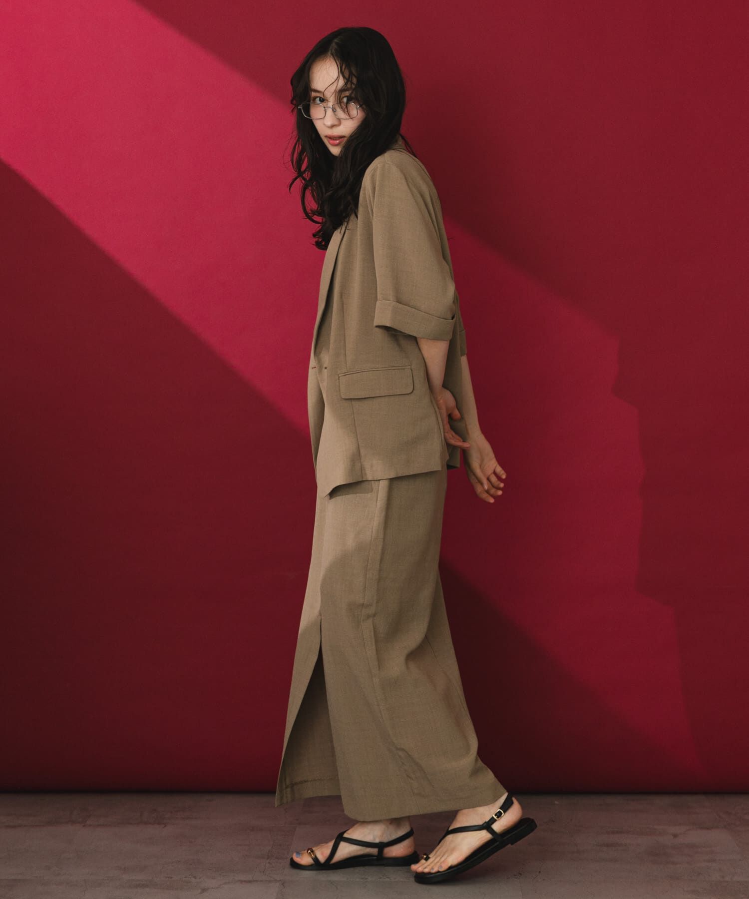 SENSE OF PLACE by URBAN RESEARCH「『UR TECH DRYLUXE』リネンライクスリットタイトスカート」|スカート|