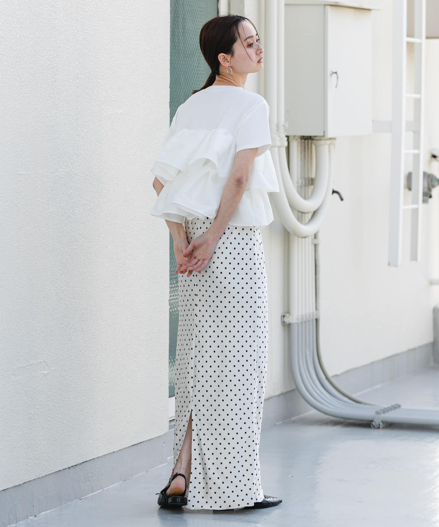 SENSE OF PLACE by URBAN RESEARCH「シャイニーフリルドッキングカットトップ」|Tシャツ・カットソー|