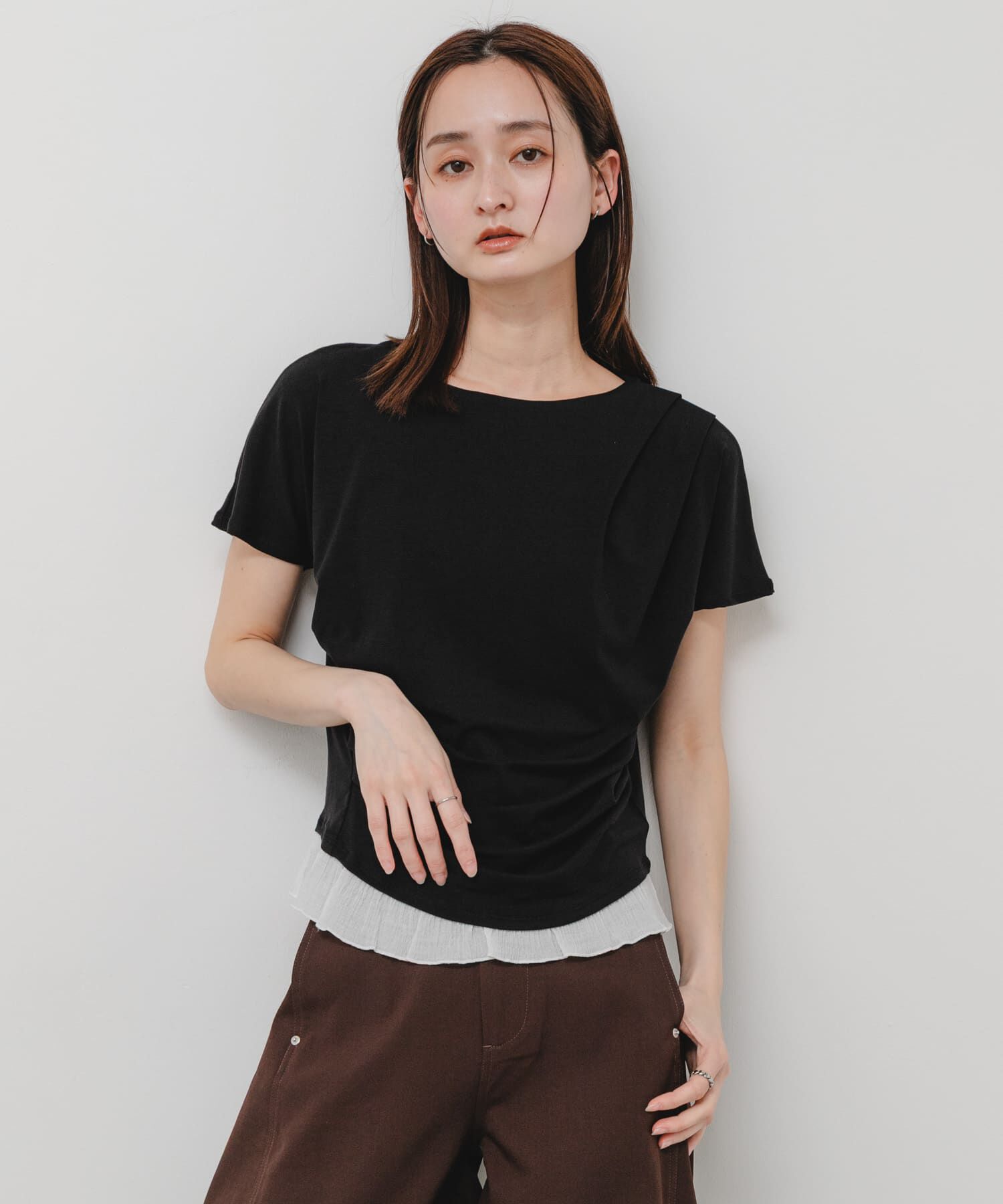 SENSE OF PLACE by URBAN RESEARCH「フリルドレープトップ」|Tシャツ・カットソー|
