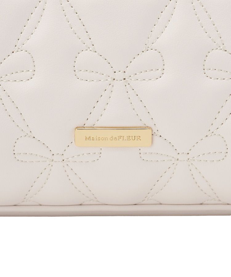 Maison de FLEUR「【スカーフ付き/A4対応】2ルームリボンキルティングトート」|ハンドバッグ|