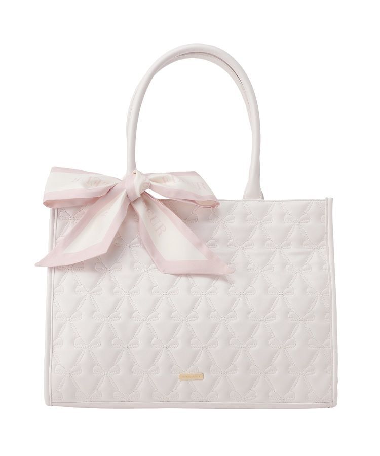 Maison de FLEUR「【スカーフ付き/A4対応】2ルームリボンキルティングトート」|ハンドバッグ|
