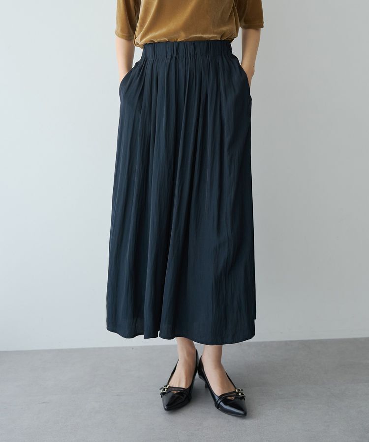YECCA VECCA「【接触冷感】サテンギャザーパンツ」|その他|Navy