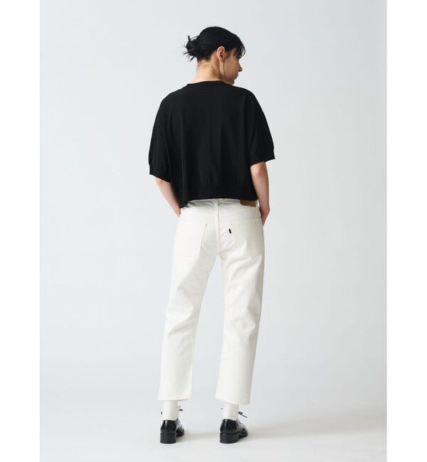 mizuiro ind「mizuiro ind クルーネックハーフスリーブプルオーバー」|ニット・セーター|