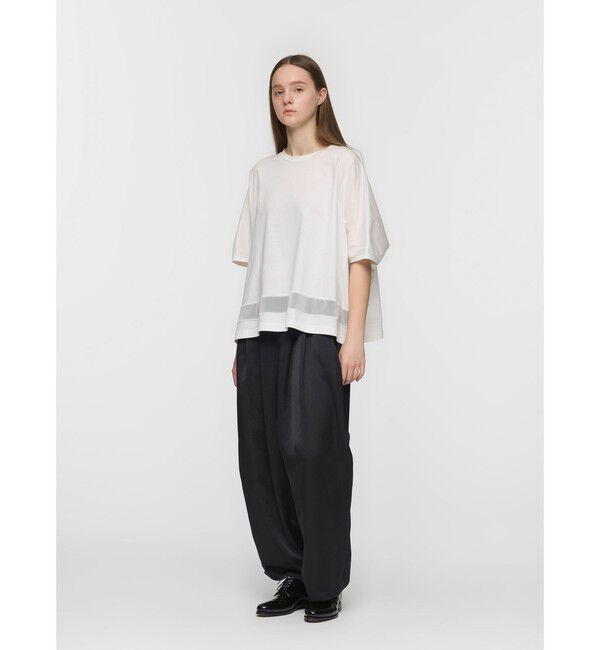 mizuiro ind「mizuiro ind メッシュヘムワイドプルオーバー」|Tシャツ・カットソー|
