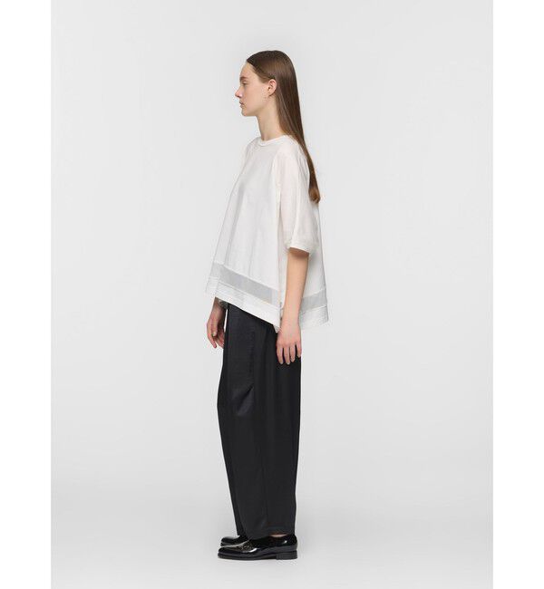 mizuiro ind「mizuiro ind メッシュヘムワイドプルオーバー」|Tシャツ・カットソー|