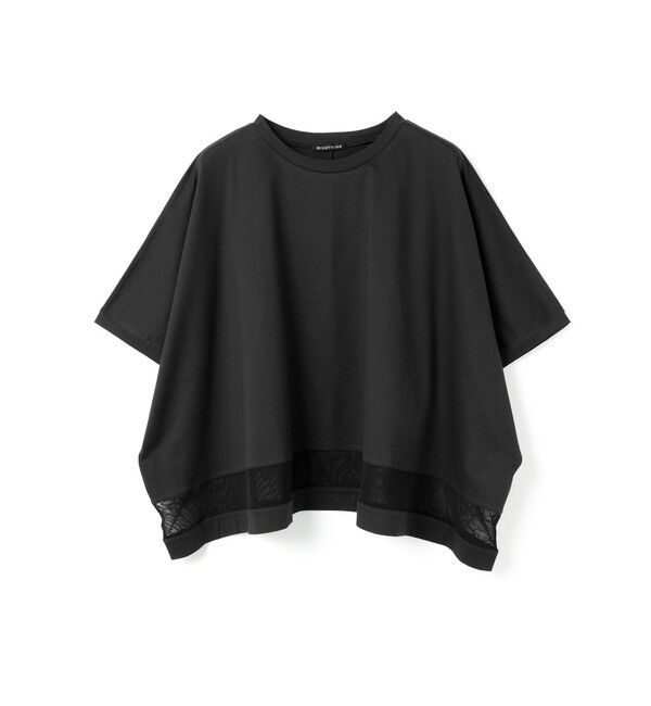mizuiro ind「mizuiro ind メッシュヘムワイドプルオーバー」|Tシャツ・カットソー|ブラック