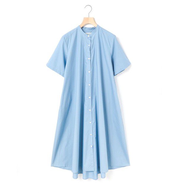MidiUmi「MidiUmi ハーフスリーブAラインシャツワンピース」|ワンピース|サックス
