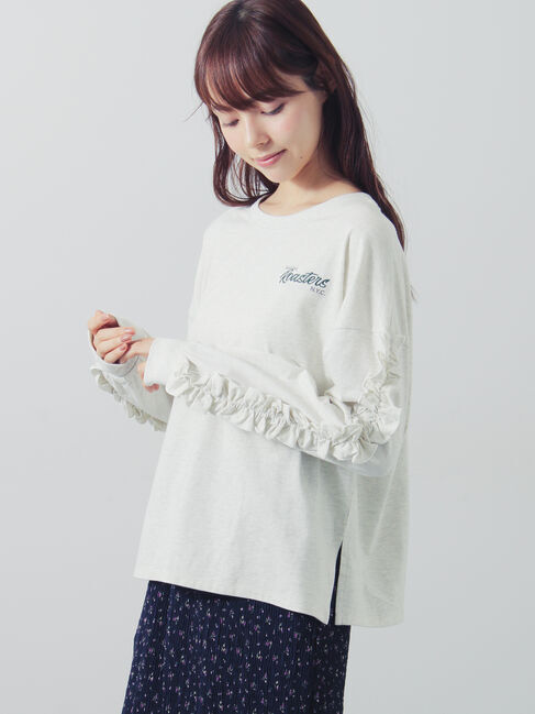 Samansa Mos2「袖タテフリルロンT」|Tシャツ・カットソー|