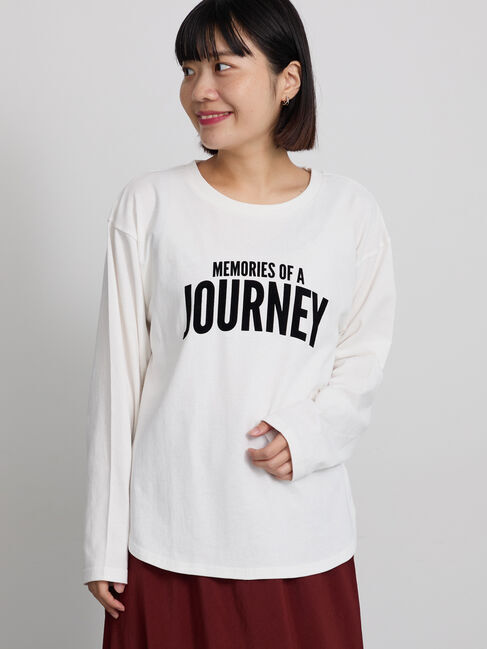 Samansa Mos2「アソートロゴプリントロンT」|Tシャツ・カットソー|オフホワイト