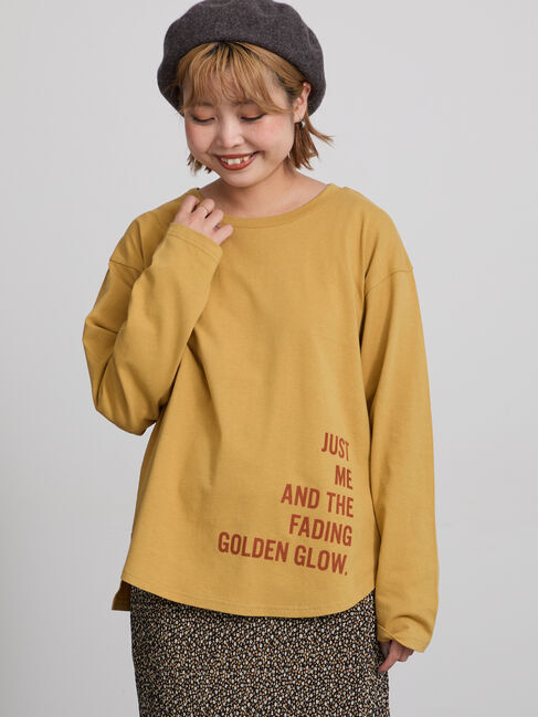 Samansa Mos2「アソートロゴプリントロンT」|Tシャツ・カットソー|マスタード